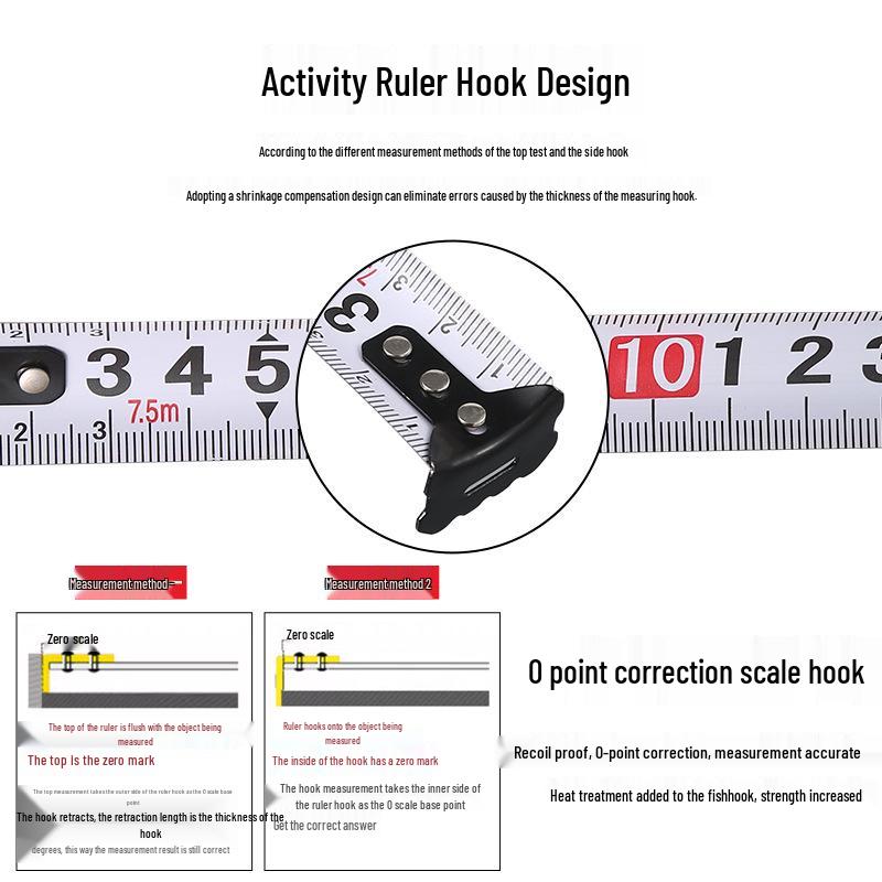 Double Automatic Stainless Steel Drop-Resistant Measuring Tape for Construction