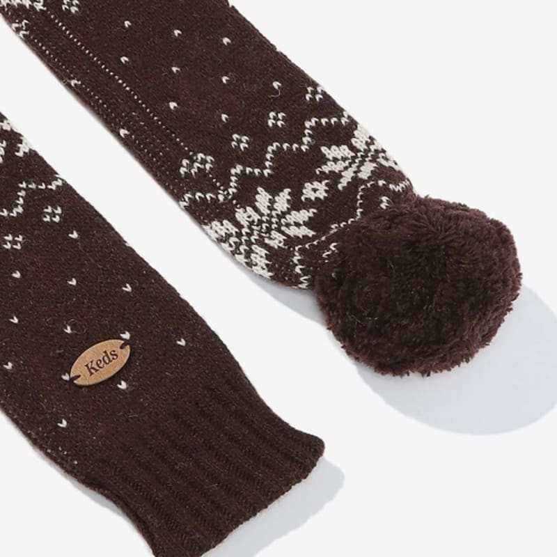 Keds Pom Pom Holiday Muffler_KD3KMG4101F_BRN