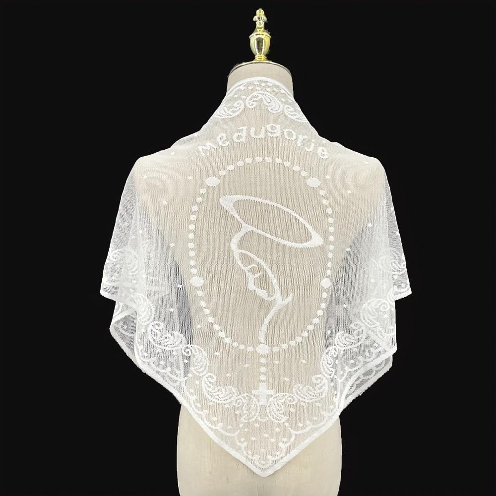 Embroidered Design Triangle Scarf Thin Material Triangular Shape Embroidery Scarf Ethnic Style Breathable Fabric Lace Shawl