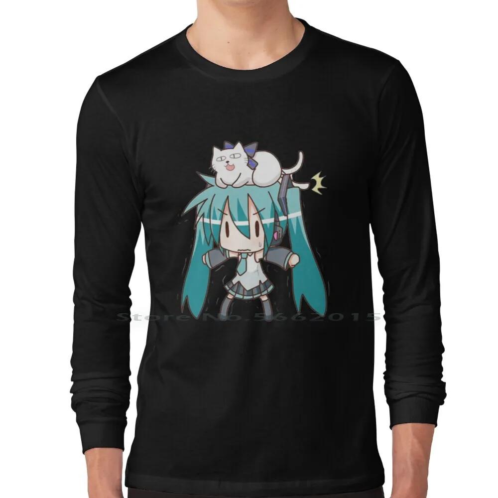 Miku T Shirt 100% Cotton Kawaii Manga Anime Girl Japanese Short Long Sleeve Tee Top