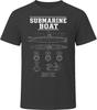 Onderzeeër Patent Blauwdruk Vintage Marine Veteraan Onderzeebootvaarder Cadeau T-shirt