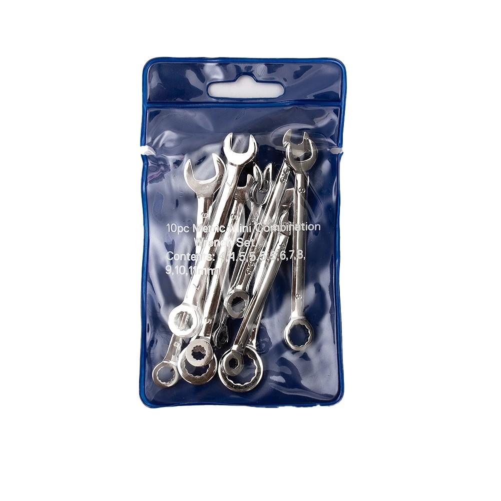 Precision Craftsmanship 10pcs Combination Spanner Set with Metric/SAE Wrenches
