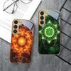 Kvetoucí zlatá mandala Pro Samsung Galaxy S26 S20 FE S21 S22 S23 Plus S24 Ultra S25Ultra S21+ S22Plus Zlatý skleněný kryt na telefon