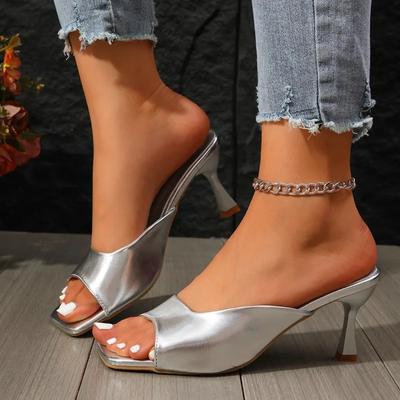 2024 Νέα Μόδα Μονόχρωμες Ευέλικτες Γυναικείες Παντόφλες Ανοιχτά Δάχτυλα Παπούτσια με Μύτη Ψαριού Καλοκαιρινά Άνετα Γυναικεία Παπούτσια Zapatos