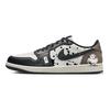 Jordan Air Jordan 1 Cushioning Slip Resistant Low top Vintage Basketball Shoes Men's Black White Brown CZ0790-102(Team366-)