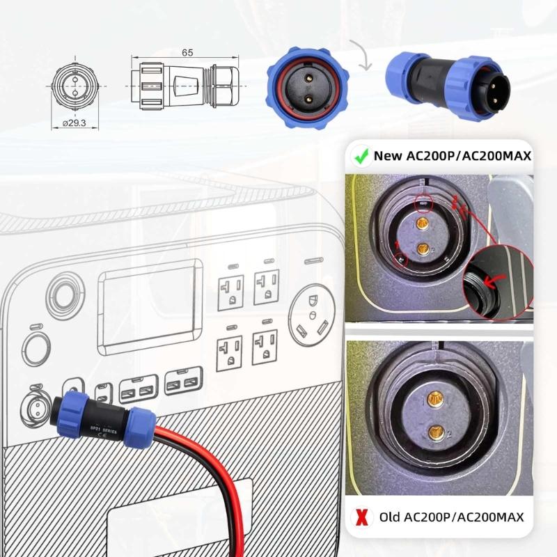 Aviation Connector Plug Dustproof Waterproof Docking Back Nut Female Plug For Outdoor Camping Emergency Power Supply