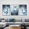 Abstrakcyjny kieliszek do wina Wall Art wydruki na płótnie luksusowy Design jadalnia plakaty malarstwo do salonu dekoracje ścienne do domu