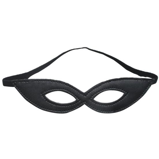

Sleek Unisex Black Faux Leather Mask Halloween Cosplay Superhero Party Costume