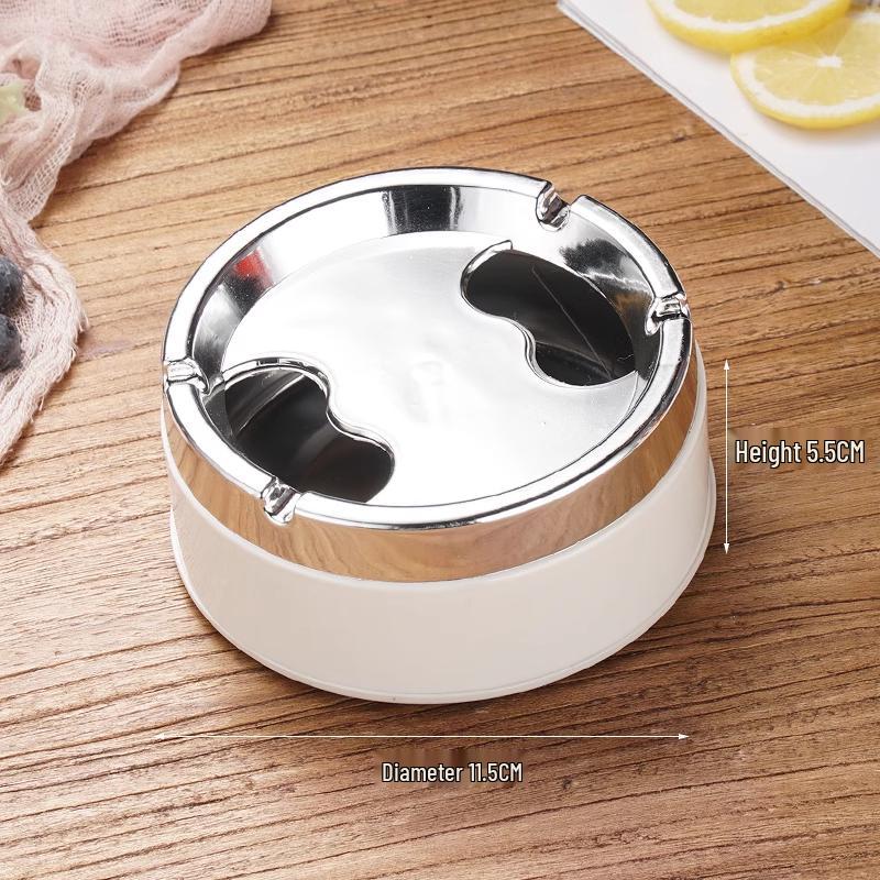 Creative Stainless Steel Ashtray with Lid - Anti-Fly, Ideal for Office, Bathroom, or Living Room
