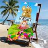 Custom Name Personalized Candy Crush Saga Print Beach Towel, for Trip Camping Beach Party Home Decor, Birthday Gift for Family & Friends