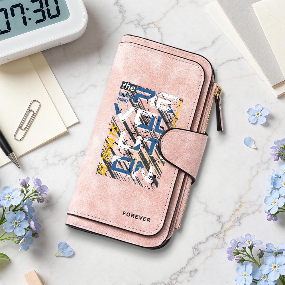 Stylish Printed Long Wallet Durable Casual Portable Multi Card Holder Purse