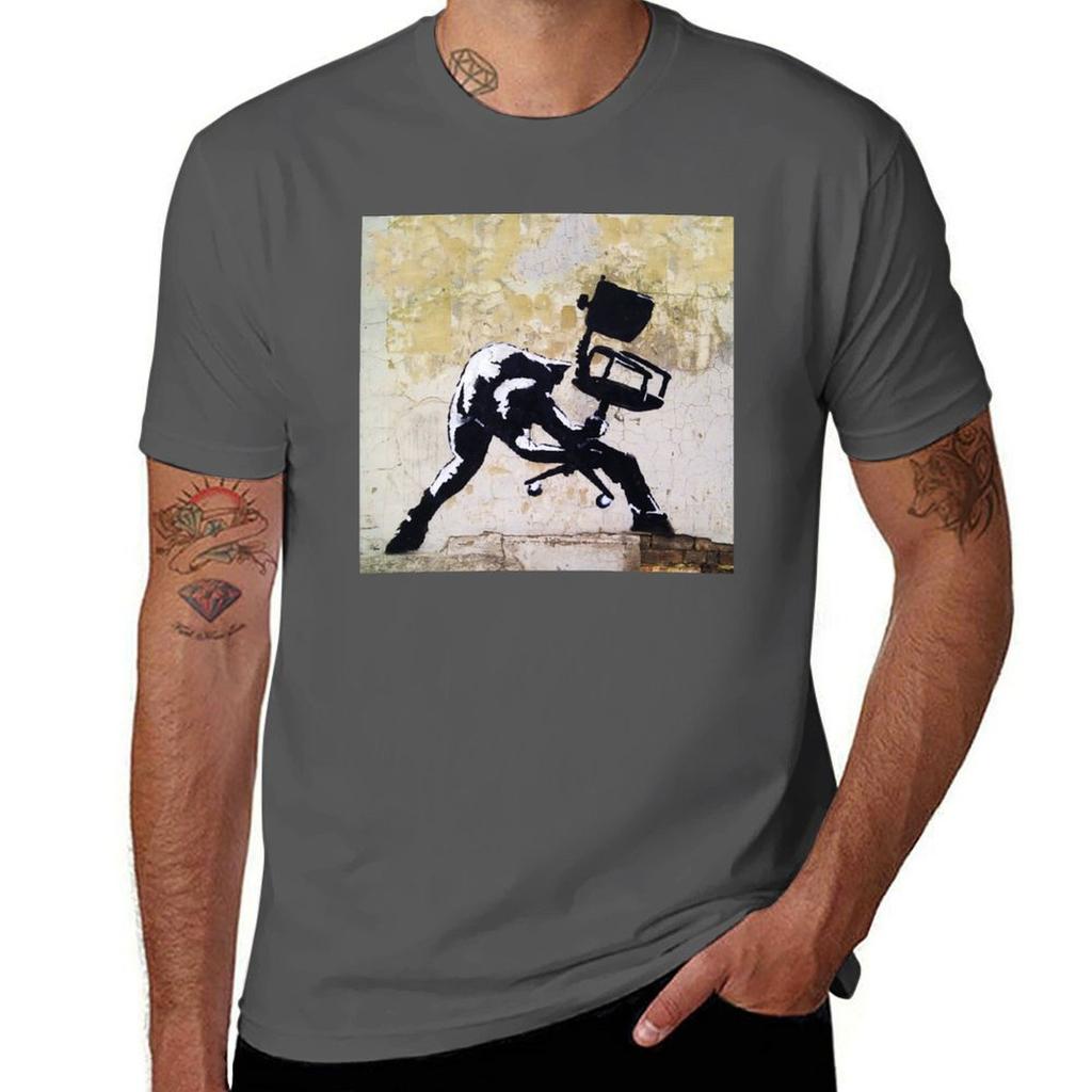 Banksy London Calling Sedia da Ufficio Maglietta Grafica Magliette Unisex Maglietta Unisex Maglietta di Designer Unisex Maglietta di Lusso