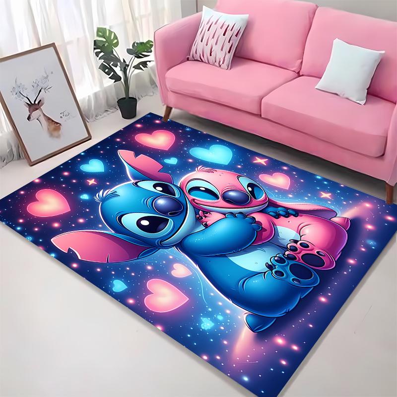 3D Stich Engel Liebe Rosa Zimmerteppich Straßenmode Teppich Schlafzimmer Wohnzimmer Fußmatte Heimdekoration Rutschfeste Fußmatten Potdemiel