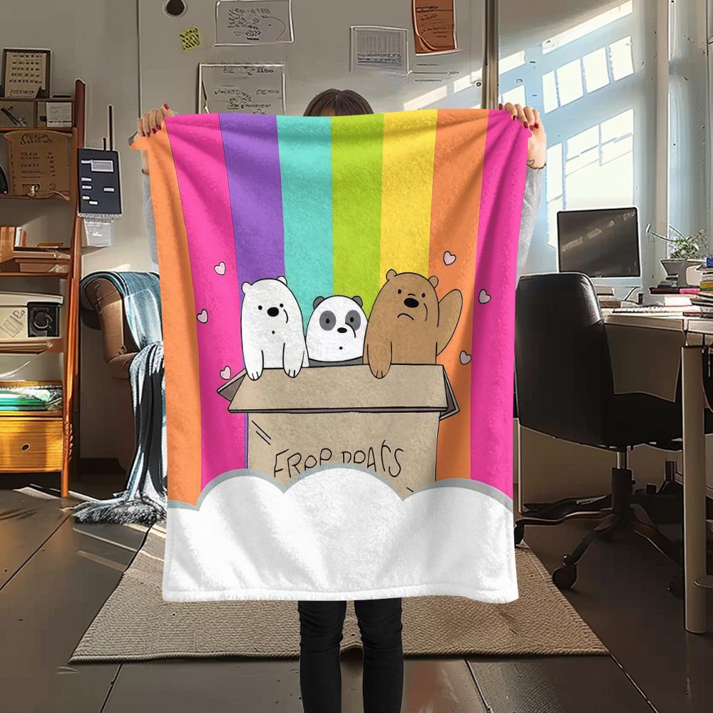 We Bare Bears2 Flannel Blanket, High Quality Comfortable for All Seasons, Home Decor, Warmth and Comfort