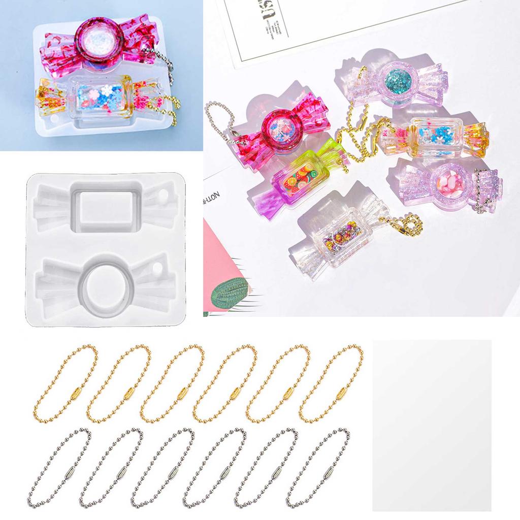 Cartoon Quicksand Silicone Molds Quicksand Casting Epoxy Mold Candy Silicone Mold Resin Jewelry Mold for Keychain Charm