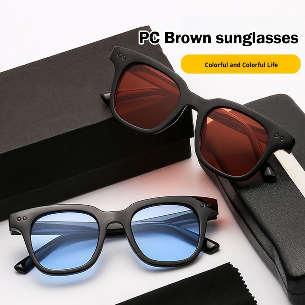 Vintage Square Frame Sunglasses For Men Women Retro Lens Polarized Sun Glasses Colorful UV Protection Large Shade Summer Eyewear