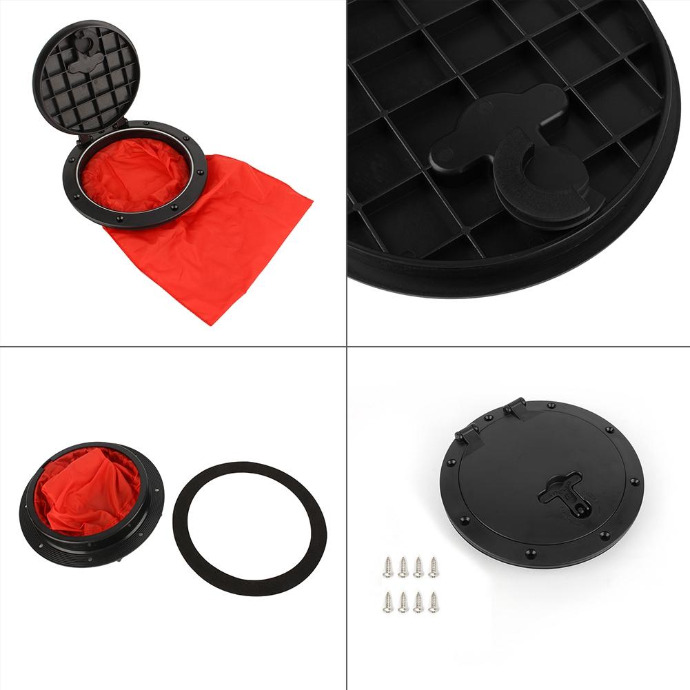 Black Deck Plate Ranking with Red Waterproof Bag Corrosion Resistant Deck   with Storage Bag for Kayak Canoe Accessory
