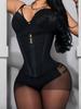 Struttura di Supporto a 13 Stecche Indumento Modellante Sportivo Aderente Inducente al Sudore Gomma Fitness Corsetto in Lattice a 2 Strati Stringivita