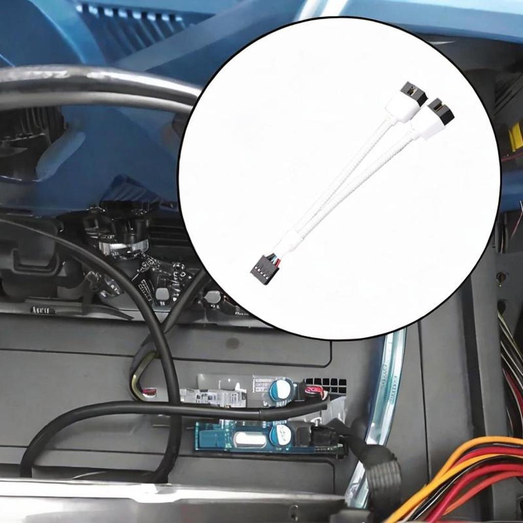 Motherboard USB 9Pin Extension Cable To Double 9USB Multifunction Wire Braided Mesh Sturdy