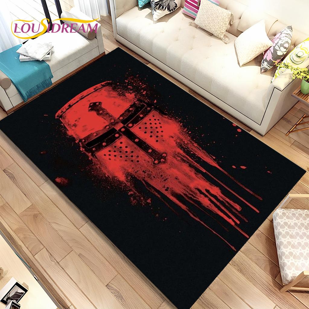 Cavalier Knight Templar Crusaders Games Area Rug,Carpet Rug for Home Living Room Bedroom Sofa Doormat Decor,Non-slip Floor Mat