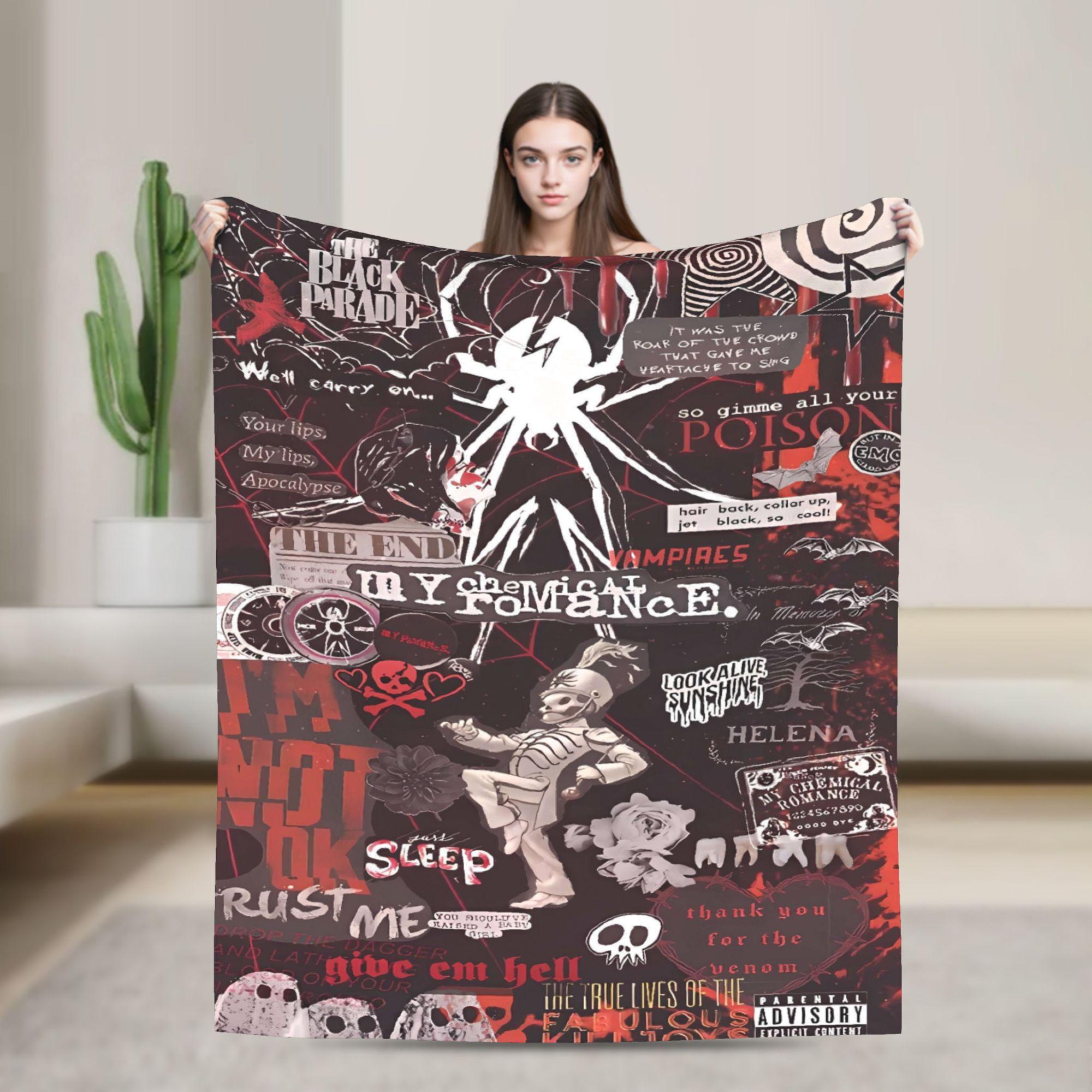 

Фланелева ковдра My Chemical Romance Тепла м яка плед для декору дому кемпінгу Графічний покривало на ліжко Покривало для дивана-ліжка 75x90cm