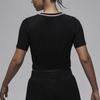 Jordan Crew Neck Logo Short Sleeve T-Shirt Women Tops Black FV7090010