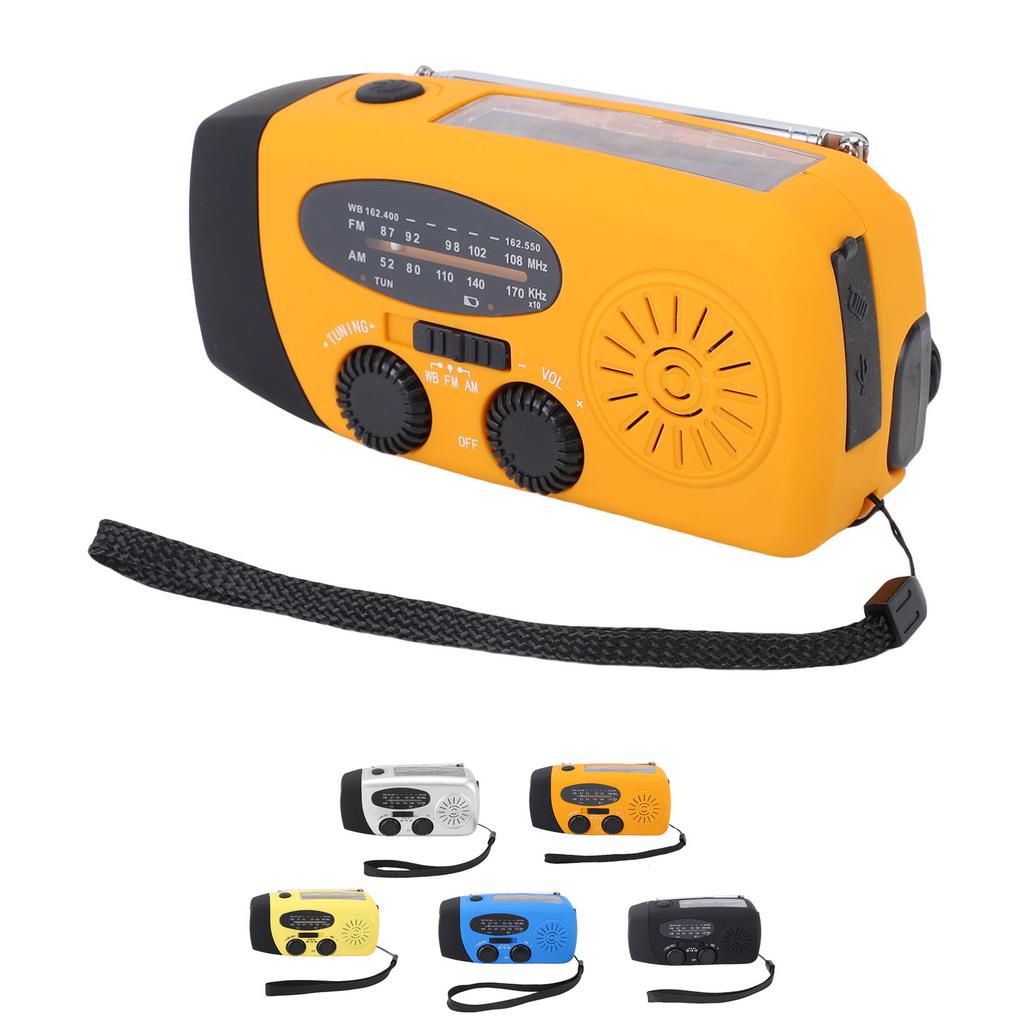 Solar Emergency Radio Hand Crank Portable NOAA Weather Radio with AM FM LED Lights SOS Alarm Cell Ph