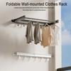 Foldable Drying Rack Wall Mounted Laundry Rack Clothes Drying Rack Double Pole Clothes Rack for Laundry Room Balcony