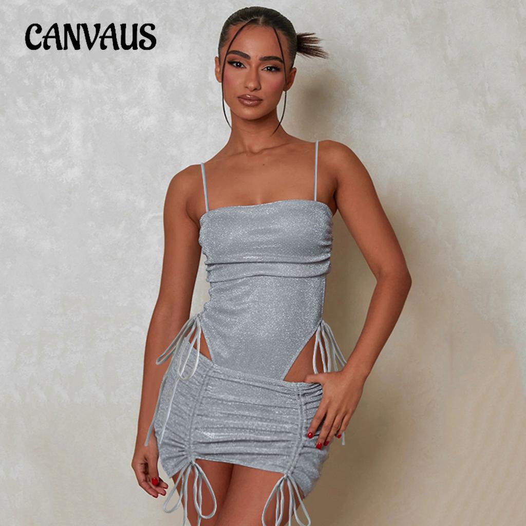Women's Summer Halter Short Sleeve Sexy Hollow Drawstring Dress