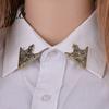 Alloy Shirt Embellishment 1 Pair Vintage Collar Clip, Hollow-Out Decoration Fixing Clip Triangle Brooch Pin for Men Women