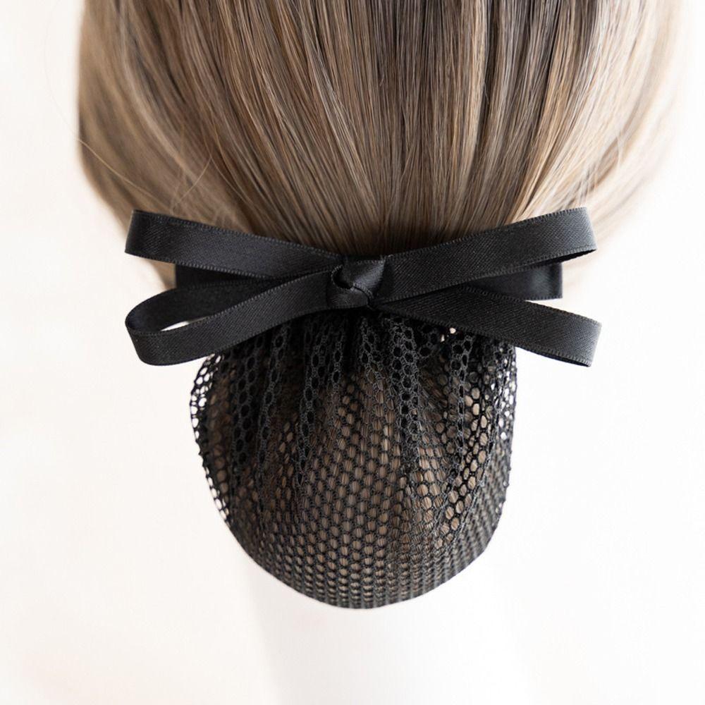 Mesh Hair Net For Nurse Bow Ponytail Clip Hairgrips Cover Net Korean Bun Snood Women Spring Clips