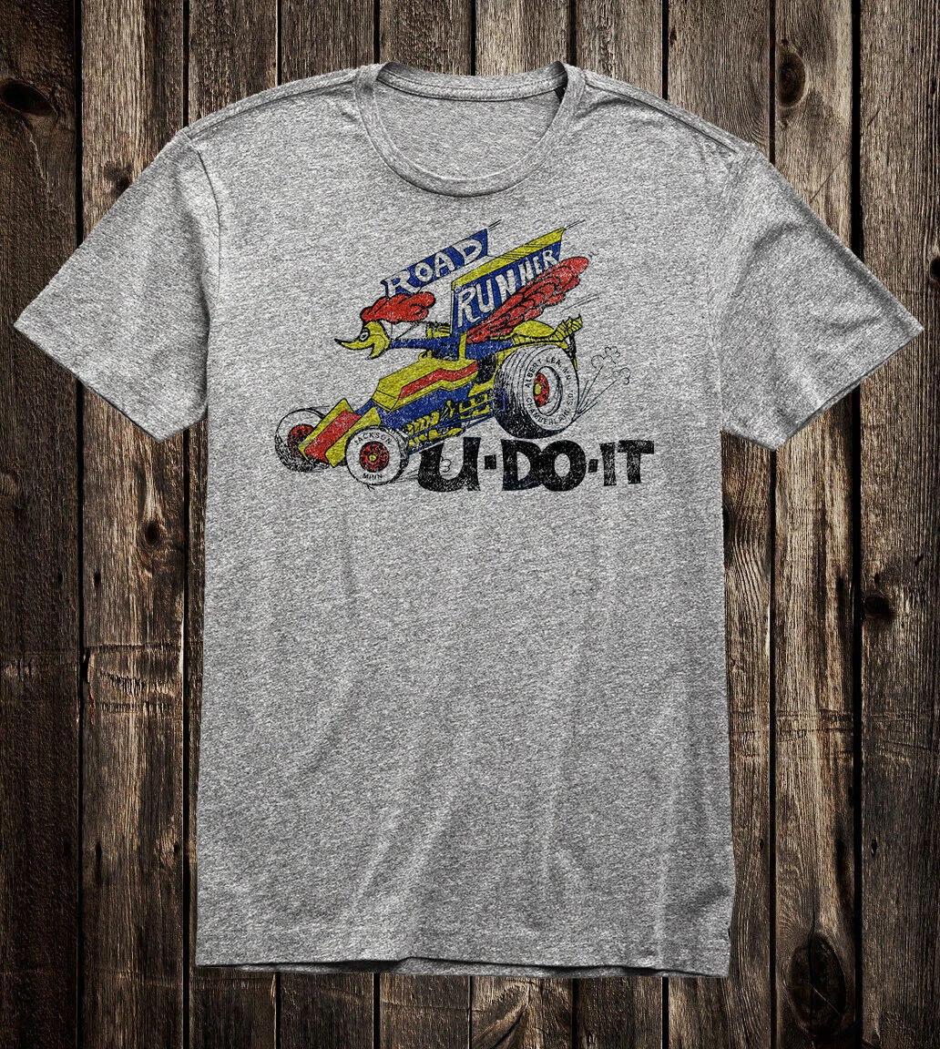 Mens Retro Hot Rod Tee T Shirt Drag Race Racing Speed Shop Road Runner U Do It L