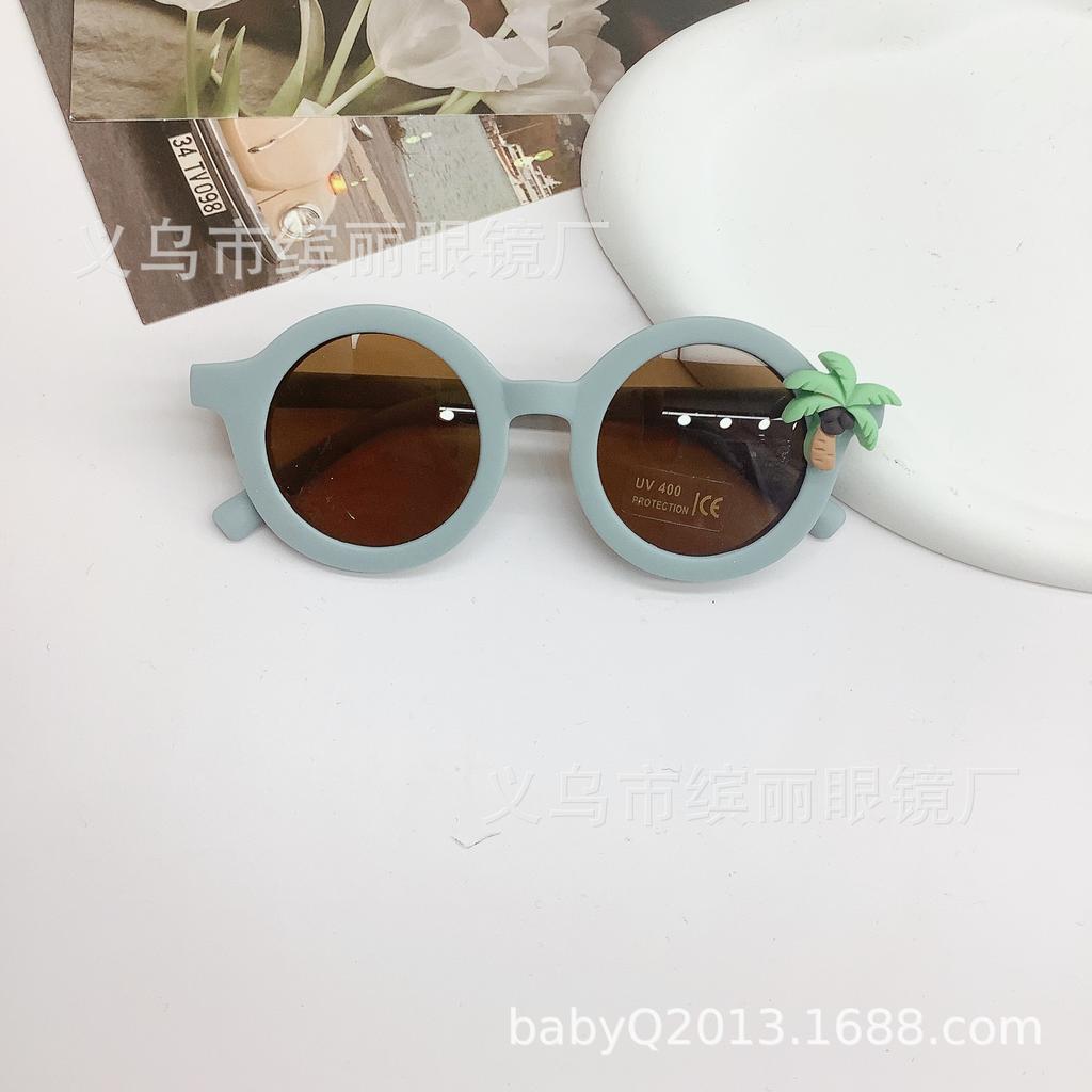 Children'S Diy Fashion Sunshade Sunglasses Coconut Tree Sunscreen Uv Protection Glasses Cute Baby Sunglasses