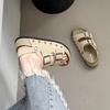 Casual Retro Platform Slippers Women's 2025 Summer New Outer Wear Fashionable Versatile One-word Drag Bokensha Sandals