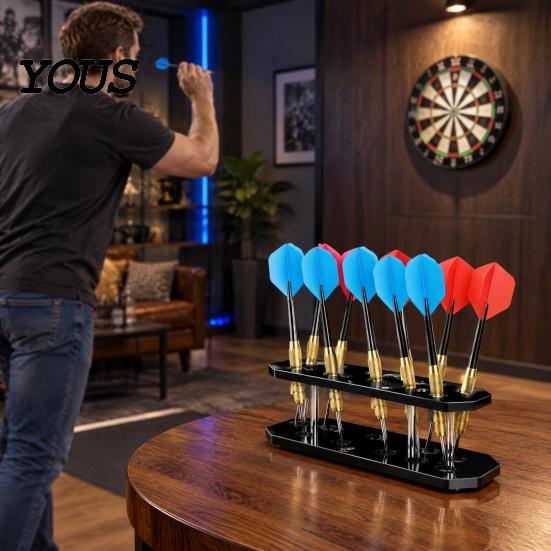 Dart Rack for Bar Acrylic Display Stand, 8 Caapcity Oblique Design Organizer, Space Wall Hanging Saving Desktop Storage Game Room And Home Decor