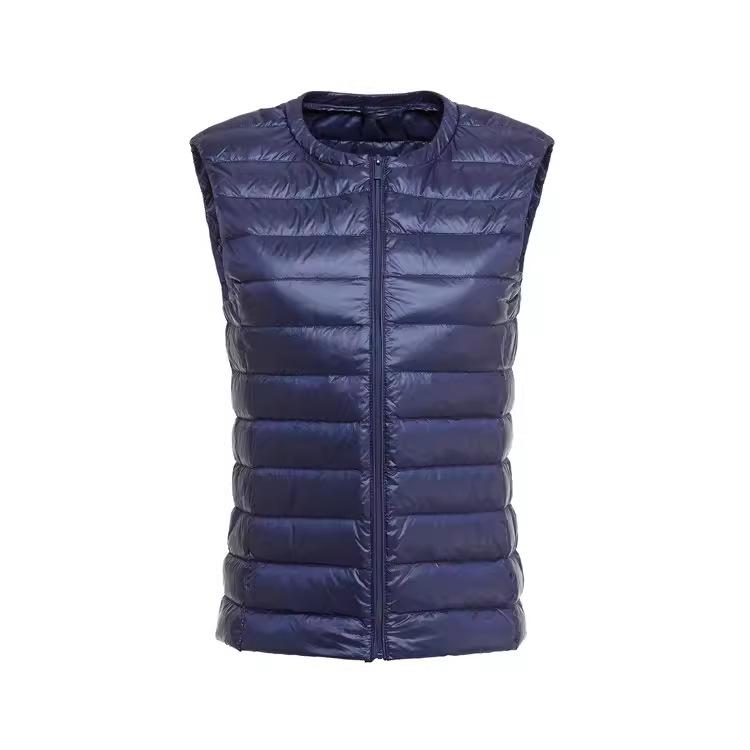 Chaleco Ligero de Plumas para Mujer Tallas Grandes: Cárdigan sin mangas, cuello redondo, para madres de mediana edad y mayores (200 Jin)