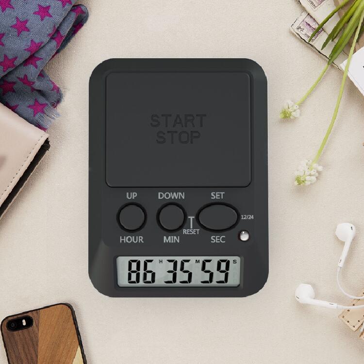 Minuteur de cuisine numérique avec écran LCD visible pour la cuisine et l'utilisation par les étudiants