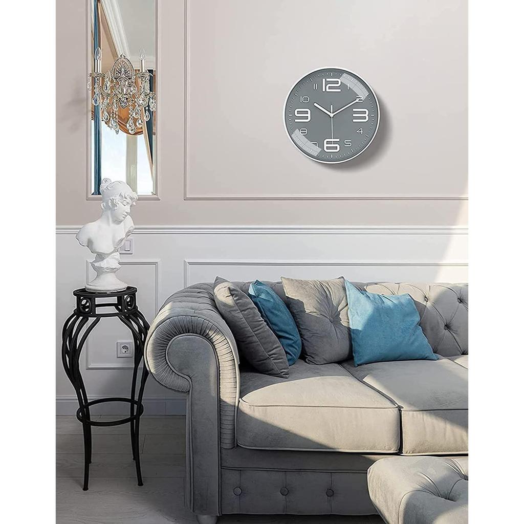 Wall Clock 12" Silent Quartz Decorative Latest Wall Clock Non-Ticking Classic Clock Battery Operated Round Easy To Read for Room/Home