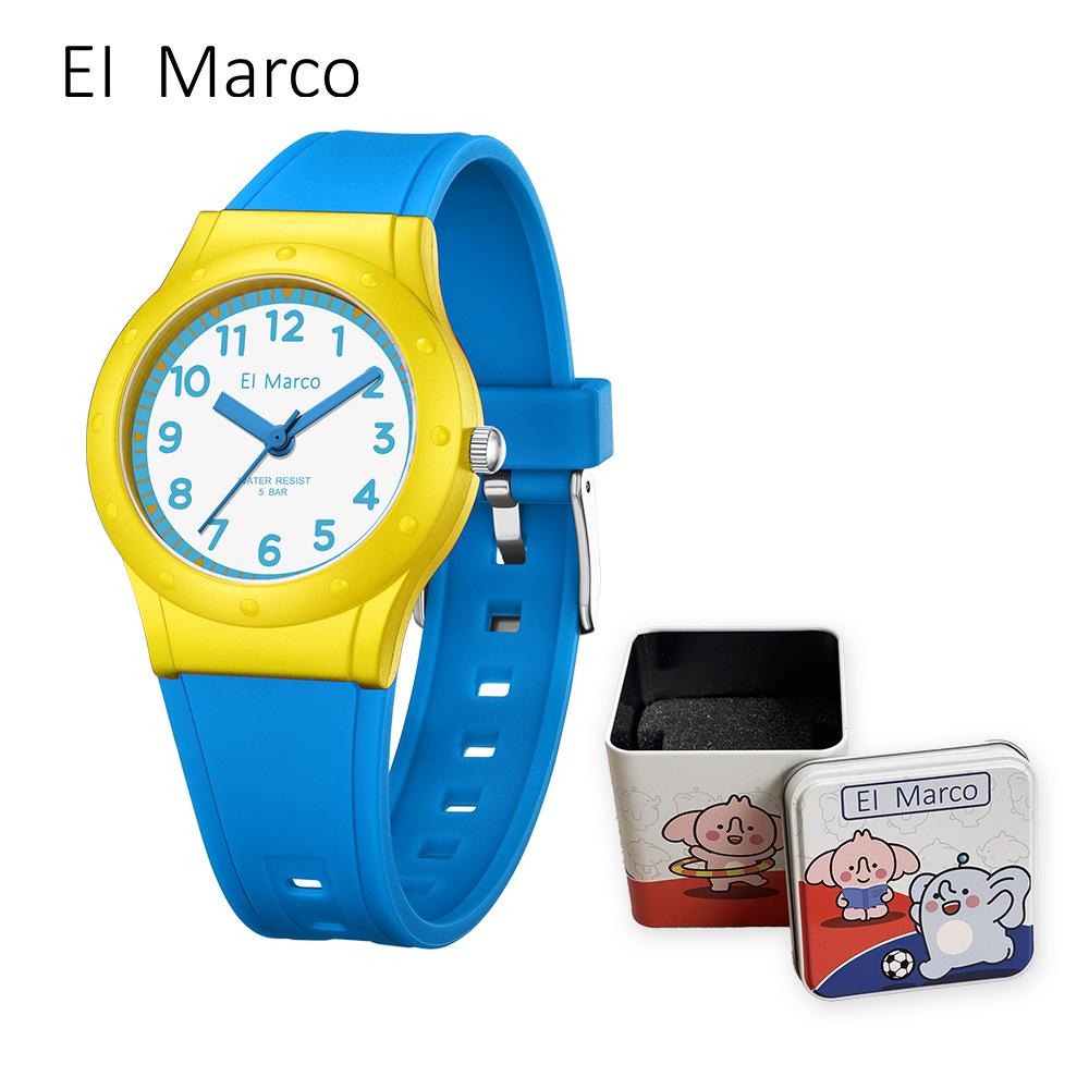 Marco Quartz Unisex Children's Sports Watch - Simple, Stylish, Waterproof with Color Block Design for Students