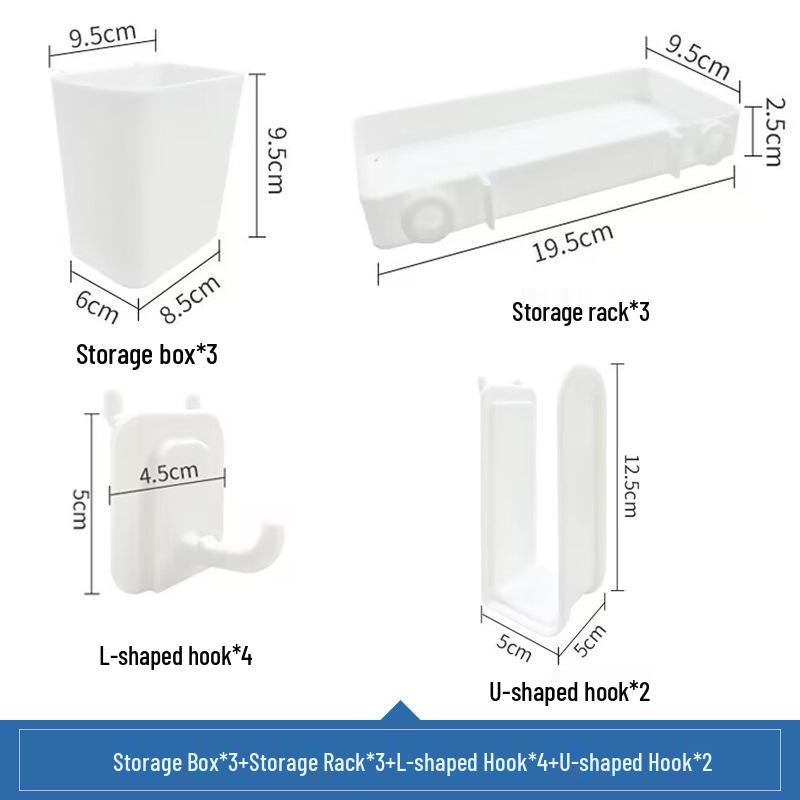Wall-Mounted Stainless Steel Pegboard Organizer Shelf