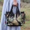 Bag Embroidery Large Capacity Shoulder Strap Messenger Bag, Retro Canvas Embroidery Shoulder Handbag Handbag