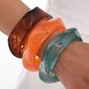 Marbled Acrylic Bracelets Translucent Chunky Cuffs Wrist Jewelry Resin Bangles Daily Outfit