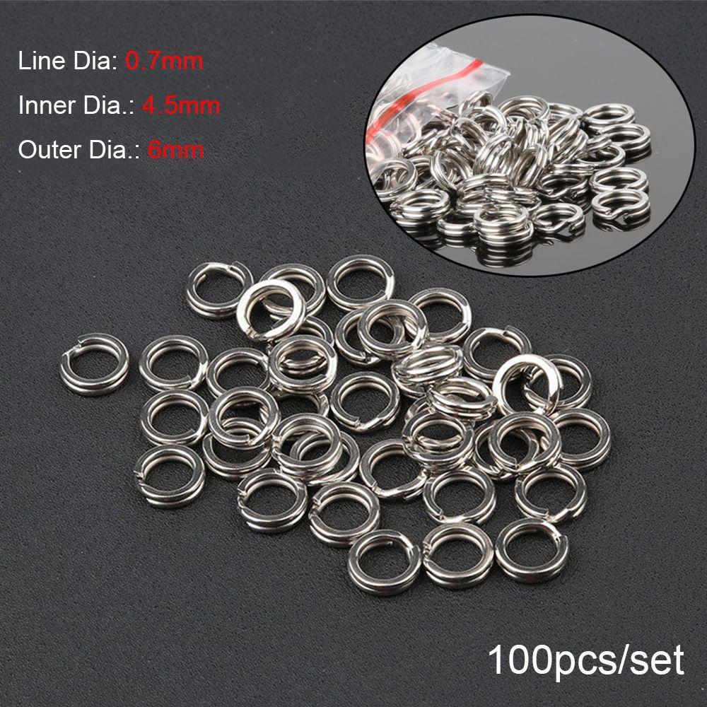 Lot Line Tackle Durable High Quality Fish Connector Stainless Steel Swivel Snap Fishing Split Rings