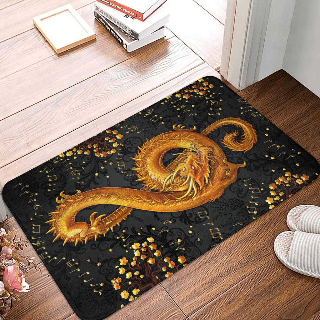 Chinese Red Dragon Front Door Floor Entrance Mats Outdoor Oriental Mythical Kitchen Bath Doormat Bedroom Carpet Rug