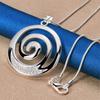 925 Sterling Silver 16-30 Inch Exquisite Spiral Circular Pendant Necklace for Women's Fashion Jewelry Wedding Accessories