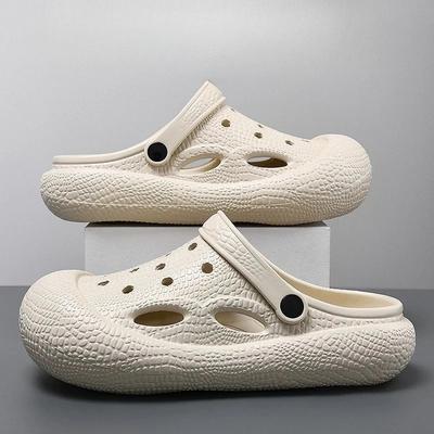 Hole Slippers for Men Platform Height Shoes 2025 Style High Quality Original Eva Rubber Designer Luxury Pvc Sandals Man