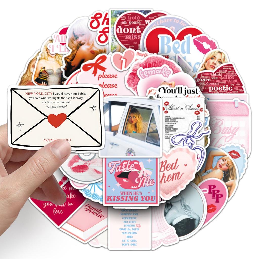 50 Sabrina Carpenter Stickers for DIY, Journals, Laptops & Phone Cases
