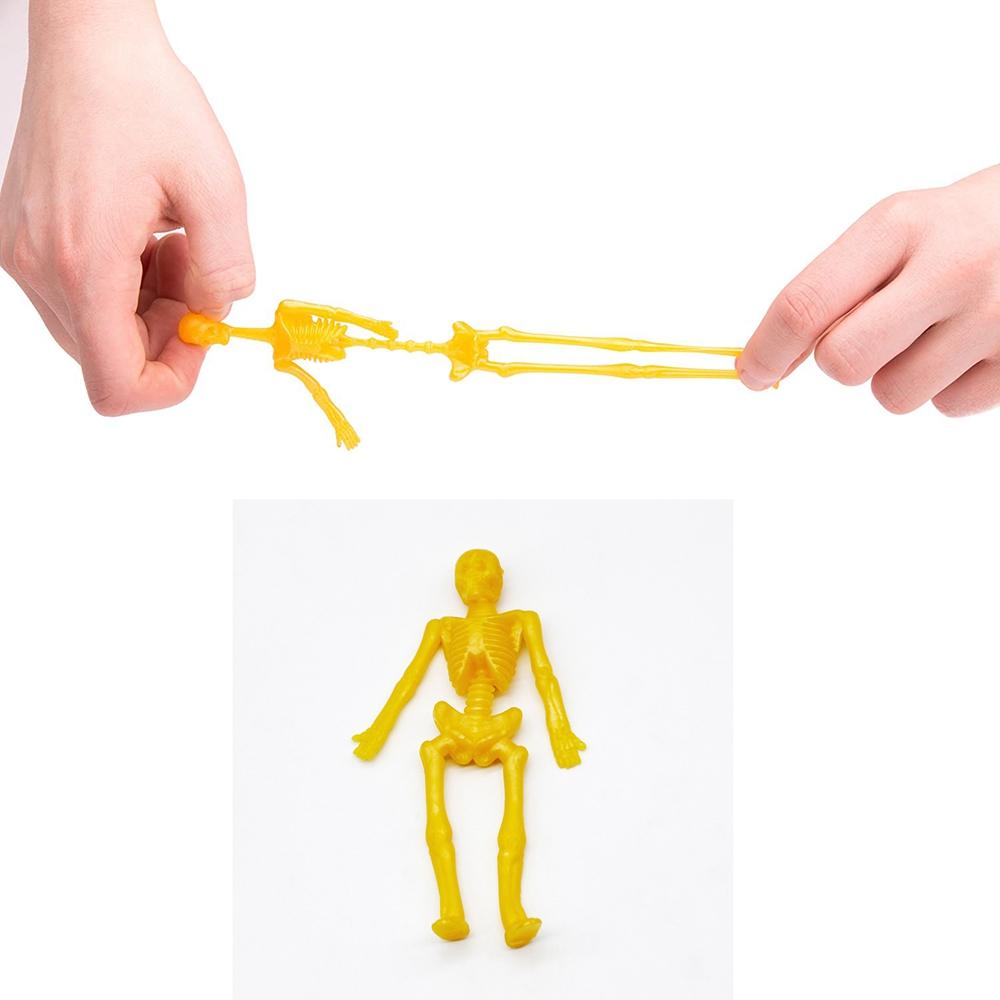 24/48 Stück Loot Modell Stretch Schädel Pinata Füllungen Dehnbare Skelette Kinderspielzeug Halloween Partygeschenke