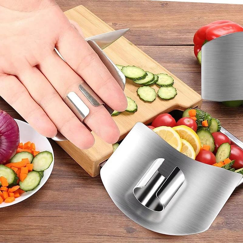 Köksredskapstillbehör Rostfritt stål Fingerskydd Säkerhet Grönsaksskärare Handskydd Verktyg Kök Skärfingerskydd Verktyg