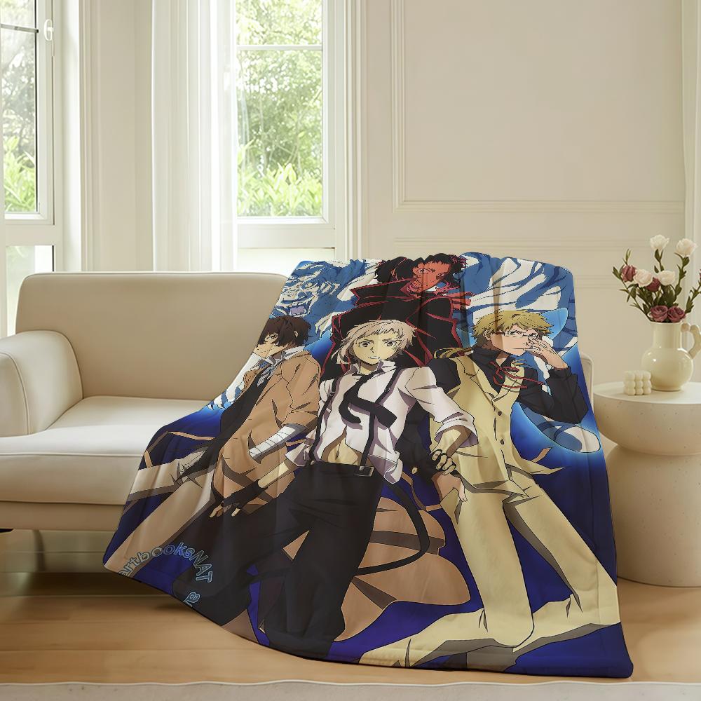 Adventure anime Bungo Stray Dogs Blanket For Sofa Office Bed Plane Travel Sleep Read Relax Camping Soft And Warm